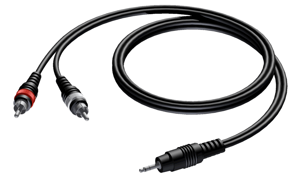 2x RCA (tulp) kabel naar 3,5mm Jack Male